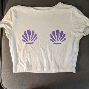 Hand-painted mermaid crop top